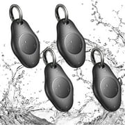 4 Pack Airtag Holder Air Tag Case with Keychain, Anti-Scratch Airtags Key Chain for Apple Air Tags, Airtag Accessories for GPS Item Finder Tracker, Black